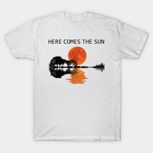 Here Comes The Sun Guitar Shadow Sunset T shirt T-Shirt